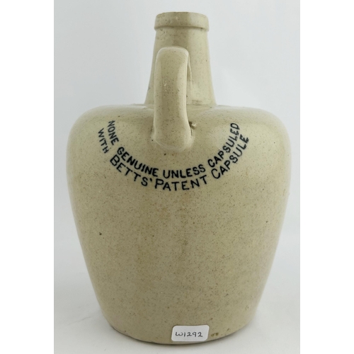 276 - GLASGOW WHISKY JUG. 6.5ins tall. THE TAPPIT HEN/ HAWTHORN/ DEW/ THOM & CAMERON. Some rear writing un... 