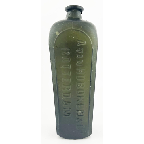 330 - SEALED GIN BOTTLE. 11ins tall. Embossed AVAN HOBOKEN & CO/ ROTTERDAM. Body & lip chips.