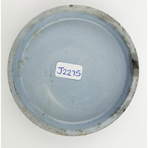 341 - GEORGE & WELCHS CARBOLINE POT LID. 3.25ins diam. Blue lid, black transfer, t.m. to centre. Under edg... 