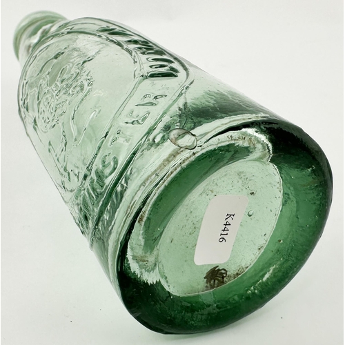 347 - EARLY KIDDERMINSTER CODD PATENT BOTTLE. 7.1 ins tall, aqua glass. Wonderful very early narrow neck &... 