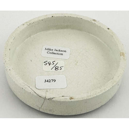 378 - EDINBURGH & LEITH POT LID. (APL pg 545, 85) 2.7ins diam. Black transfer with thick solid border. SCO... 