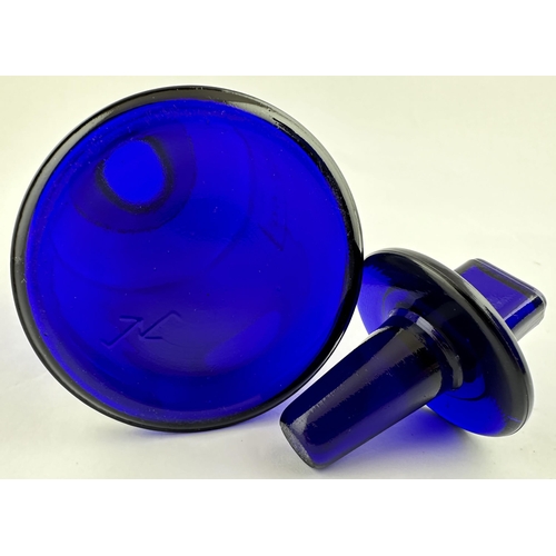 398 - PHARMACY SHOP ROUND BOTTLE. DP p155. 7.9ins tall. Vivid bright cobalt blue glass. Engraved letters &... 