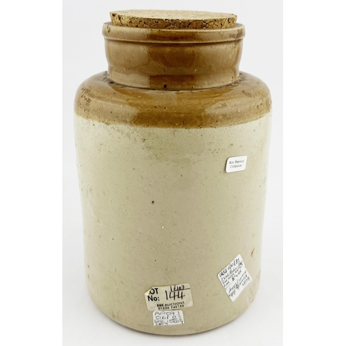 405 - FERGUSONS ARSENATE OF LEAD. DP p74. 5.6ins tall. T.t. stoneware wide mouthed jar, Large Kennedy p.m.... 