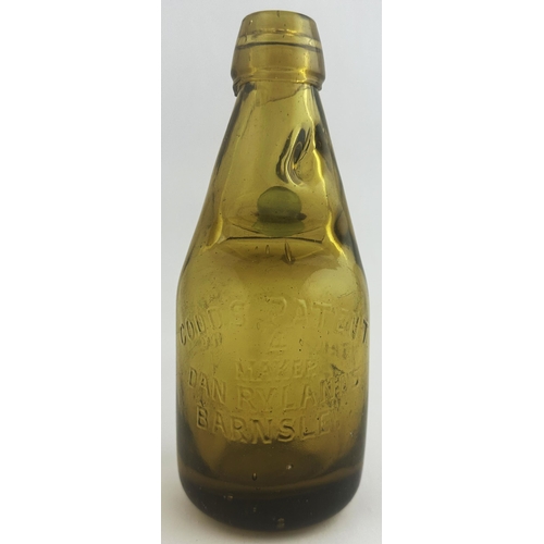 406 - CHISELHURST MINERAL WATER WORKS AMBER DUMPY CODD BOTTLE. 7.5ins tall. Bright mid amber glass, aqua m... 