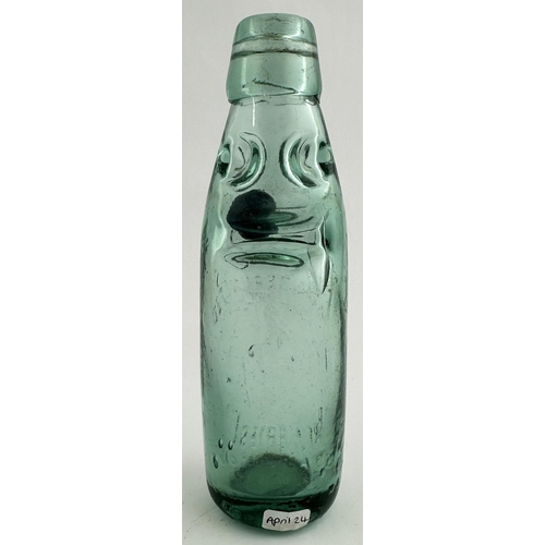 408 - SWANSEA UNITED BREWERIES COLOURED MARBLE CODD. 7.5ins tall, 6oz capacity, bluey aqua tinged glass, d... 