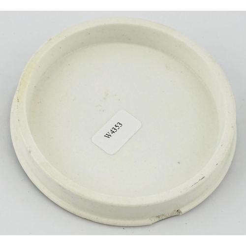 413 - HAYMARKET POT LID. (APL pg 261, 93) 3ins diam. Crisp black transfer. BRECKNELL TURNER & SONS/ PARISI... 