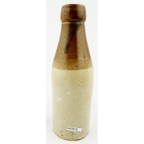 422 - G T SCOTT GREEN GINGER BEER BOTTLE. 8ins tall, ch., t.t., screw top. Crisp Father Tyne centre pict. ... 