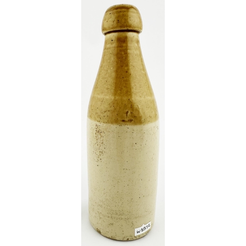 427 - ARMSTRONG & SON DIPTON LINTZ GREEN GINGER BEER BOTTLE. 8 ins tall. Ch., t.t., blob top. Superb picto... 