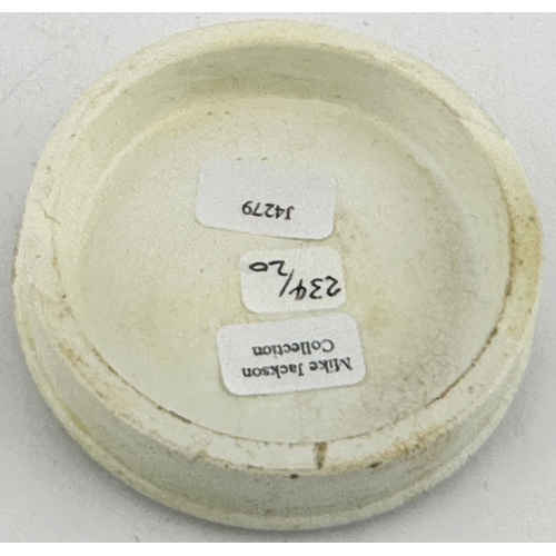 479 - LINCOLN COLD CREAM POT LID. (APL pg 234, 20) 2.6ins diam. Black transfer. TOMLINSON & BROMLEY/ CHEMI... 