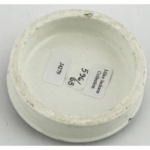 484 - EASTBOURNE COLD CREAM POT LID. (APL pg 596, 68) 2.4ins diam. Crisp black transfer. OTTO OF ROSE/ JF ... 