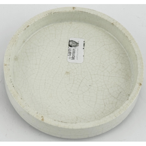 487 - PLYMOUTH ARECA NUT POT LID. (APL pg 85, 43a) 3.3ins diam. Black transfer, decorative border. BALKWIL... 