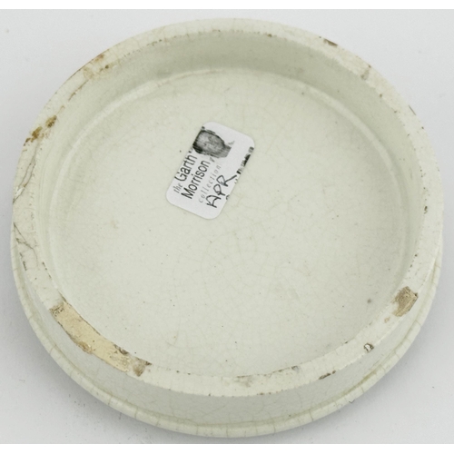 488 - PLYMOUTH & DEVONPORT CARBOLIC POT LID. (APL pg 86, 58) 2.9ins diam. Blue transfer. Wide outer border... 