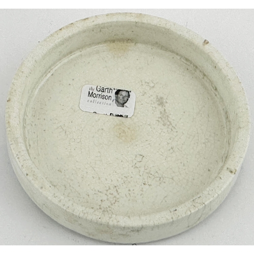 490 - PLYMOUTH ARECA NUT POT LID. (APL pg 85, 43) 2.9ins diam. Black transfer, single line border. BALKWIL... 