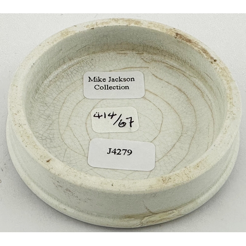 492 - TURNHAM GREEN COLD CREAM POT LID. (APL pg 592, 42a) 2.5ins diam. Strong purple print. JR WOOSTER/ 4 ... 