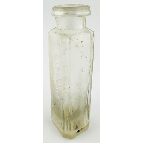 453 - LONDON MUSTARD BOTTLE. 5.7ins tall. Unusually heavy lead glass utility, crude rolled outwards, and d... 