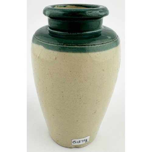 465 - BOLESWORTHS DAIRY CREAM POT. 5.2ins tall. Jade green top. Highly detailed, strong & crisply struck, ... 