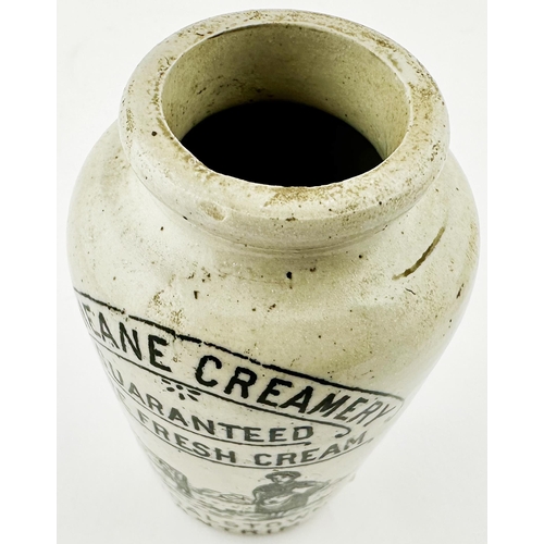 471 - RONALDSTOWN CO ANTRIM DUNEANE CREAMERY CREAM POT. 4.4 ins tall. Off white body colour featuring an e... 