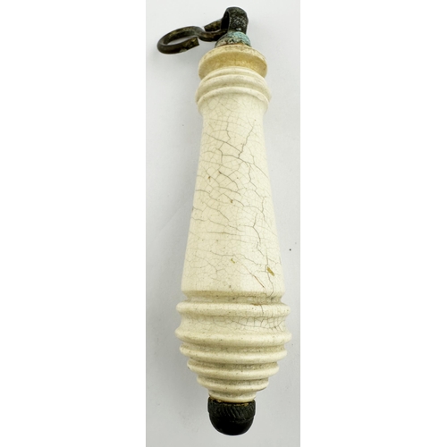 473 - SCOTTISH NAMED TOILET PULL. 4.9ins long heavy, off white, ceramic - fits to end of toilet chain - me... 