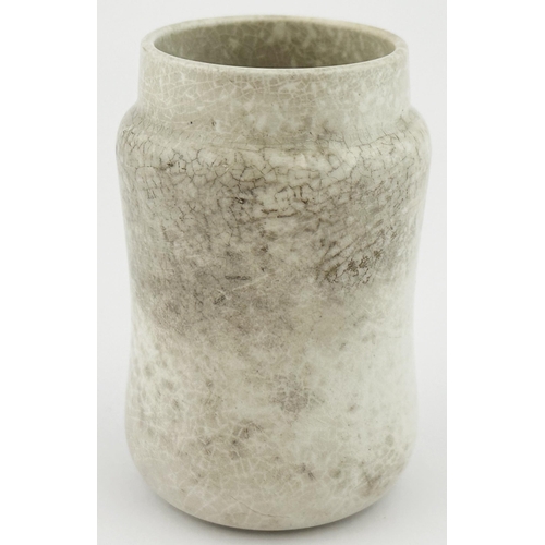 524 - STONE OINTMENT POT. OP p132. 3.4 ins tall. Uniquely shaped ointment pot, made to accommodate a ceram... 