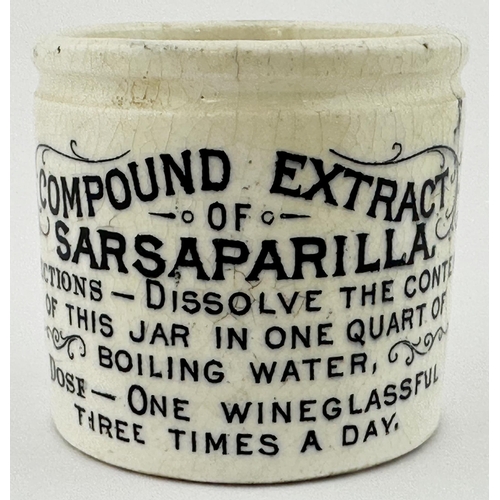 526 - COMPOUND EXTRACT OF SARSAPARILLA POT. OP p122. A superbly well struck strong black transfer filling ... 