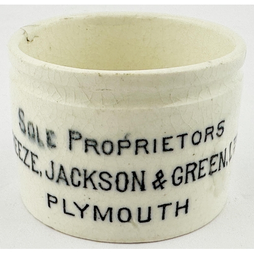 529 - RANDALLS PLYMOUTH CELEBRATED OINTMENT POT. OP p116. Transferred all round, featuring ESTABLISHED/ 18... 