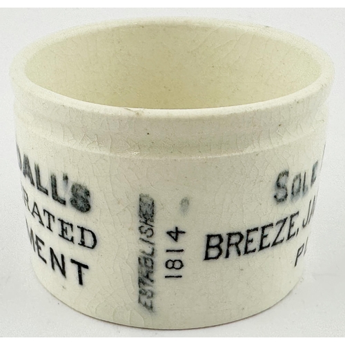 529 - RANDALLS PLYMOUTH CELEBRATED OINTMENT POT. OP p116. Transferred all round, featuring ESTABLISHED/ 18... 