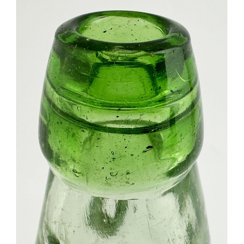 538 - OLDHAM AERATED WATER CO LIMITED. 8.7ins tall, aqua glass body with a bright green lip. Strong letter... 