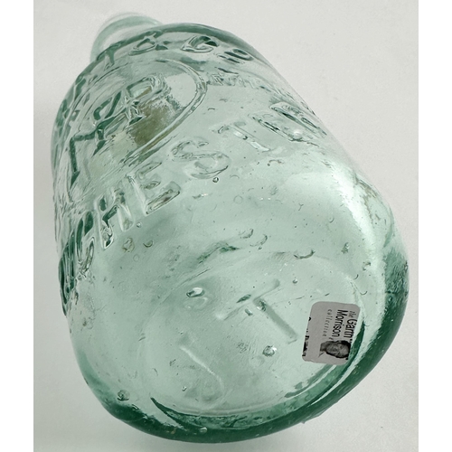 540 - MURAT & CO MANCHESTER COLOURED MARBLE DUMPY CODD. 7.25ins tall. Sparkling aqua glass 10oz capacity c... 