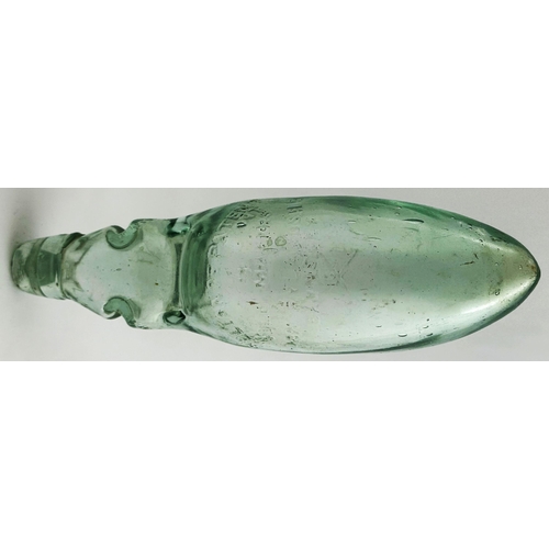 546 - EXTRA LARGE ACME RELIANCE CODD HAMILTON HYBRID. 10.3ins long. Very large aqua glass codd hamilton hy... 