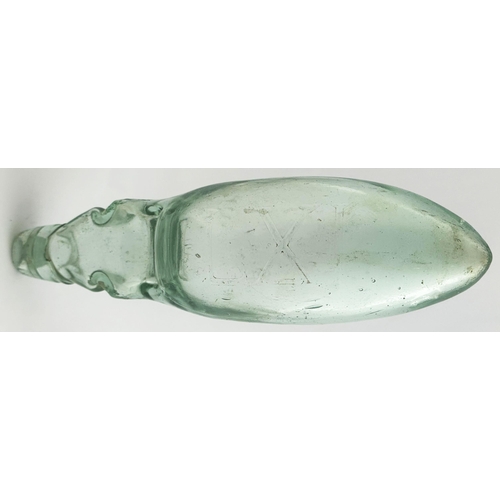 546 - EXTRA LARGE ACME RELIANCE CODD HAMILTON HYBRID. 10.3ins long. Very large aqua glass codd hamilton hy... 