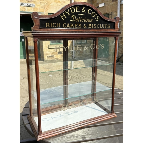 1 - HYDE & COS CAKES & BISCUITS DISPLAY CABINET. 33.7 ins high, 25.9ins wide, 12.8ins deep. A really fin... 