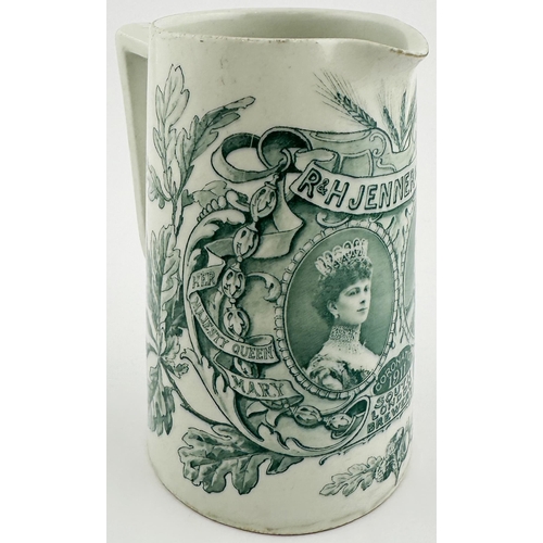 10 - R. & H. JENNER & SONS SOUTH LONDON BREWERY JUG. 6.5ins tall. Very ornate green transfer recording th... 