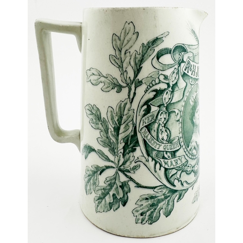 10 - R. & H. JENNER & SONS SOUTH LONDON BREWERY JUG. 6.5ins tall. Very ornate green transfer recording th... 