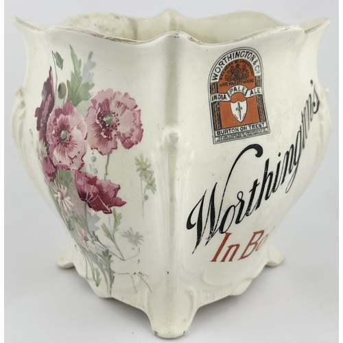 13 - WORTHINGTON ALE JARDINIERE. 8.2ins tall. Large impressive advertising jardiniere made to grace the f... 