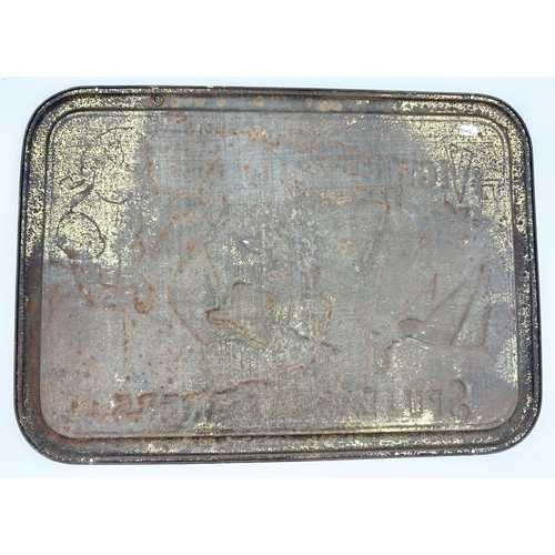 17 - VICTORIA DOG BISCUITS TRAY. 20 x 14.3ins. 7.5/10. Amusing image of three dogs with the wording Keep ... 