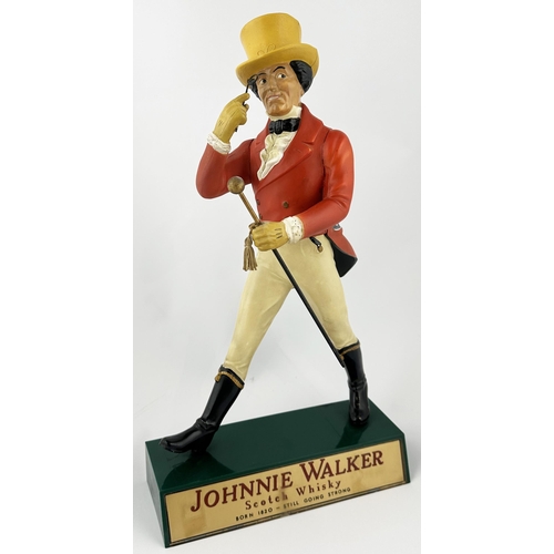 2 - LARGE JOHNNIE WALKER BAR TOP ADVERTISING FIGURE. 16.3ins tall. Familiar multi coloured dapperly dres... 