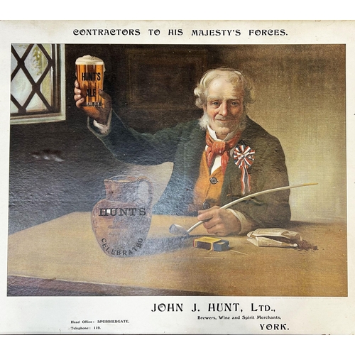 23 - JOHN HUNT YORK BREWER FRAMED SHOWCARD. 29.8 x 37.6ins. Large wooden framed showcard (no glass, shown... 