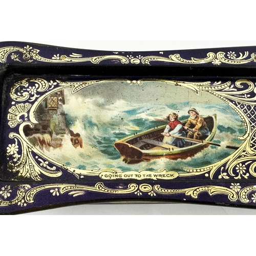 40 - GRACE DARLING ROWNTREE & CO CHOCOLATES TIN. 11.7ins long. Multi coloured lithographed tin featuring ... 