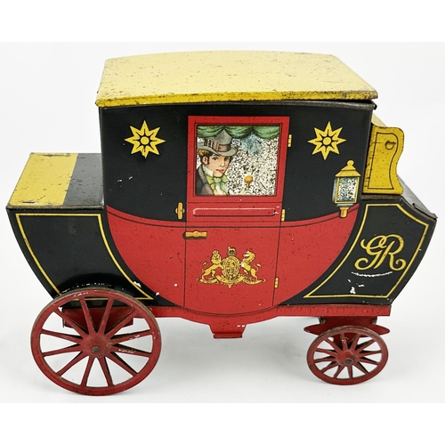 41 - WILLIAM CRAWFORD GR STAGECOACH TIN. 7.5ins long. Multi coloured lithographed four wheeled stagecoach... 