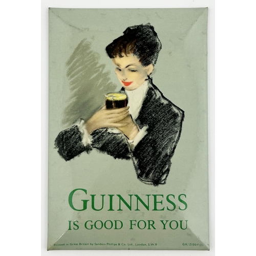 45 - GUINNESS IS GOOD FOR YOU LAMINATED SHOWCARD.6 x 11.8ins. Period dressed female Guinness drinker. Rea... 