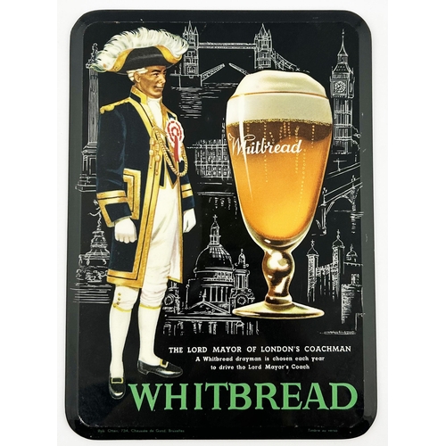 9 - WHITBREAD LAMINATED SIGN. 9.7 x 6.9ins. Original string hanger to rear plus fold out tin flap. Exc/ ... 