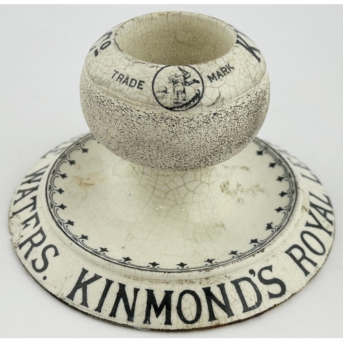 105 - KINMONDS LEAMINGTON MATCH HOLDER, STRIKER & ASHTRAY. 3.5ins tall. Ornate James Green base transfer. ... 