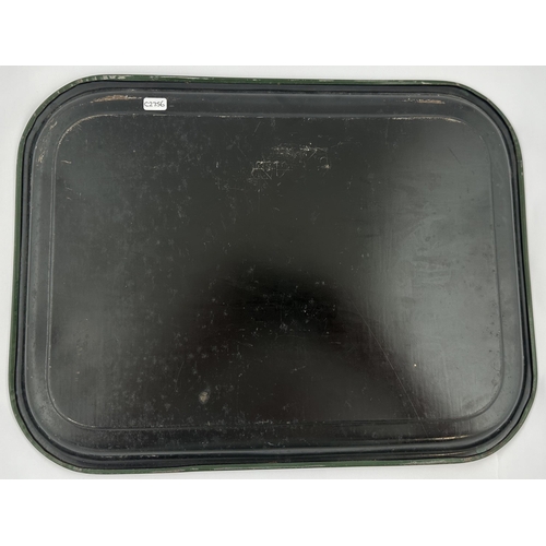 108 - MARSHALLS SEMOLINA CEROLA & FAROLA TRAY. 12.1 x 16.4ins. Very attractive black backed (early) metal ... 