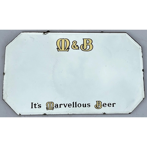 72 - M & B BEER MIRROR. 22.2 x 13.25ins. Original bevel edged mirror, angled corners - therefore octagona... 