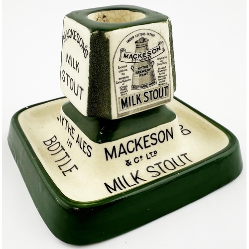 99 - MACKESON MILK STOUT ASHTRAY, STRIKER & MATCHOLDER. 3.7ins tall. A really attractive square based str... 