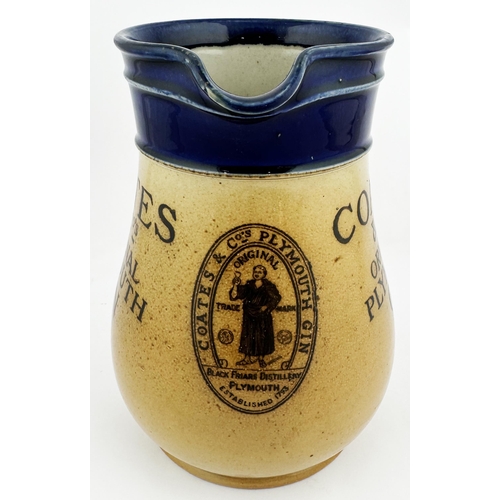 103 - DOULTON LAMBETH COATES ORIGINAL PLYMOUTH GIN. 7.1ins tall. Stupendous large size dark blue topped sa... 