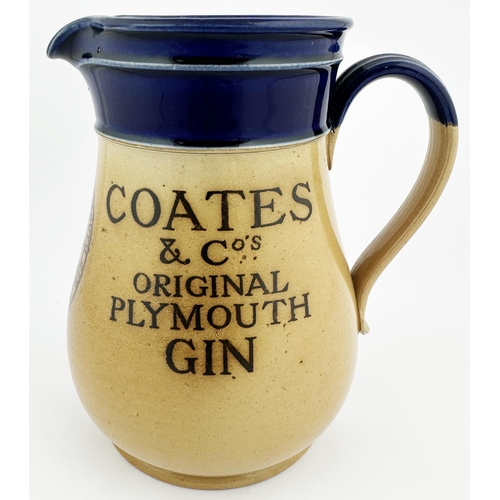 103 - DOULTON LAMBETH COATES ORIGINAL PLYMOUTH GIN. 7.1ins tall. Stupendous large size dark blue topped sa... 