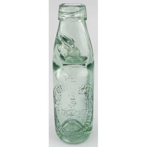 11 - MINERAL SPRING COMPANY BARRETT & ELERS SCREW TOP CODD BOTTLE. 7.6ins tall. Aqua 6oz standard codd bo... 