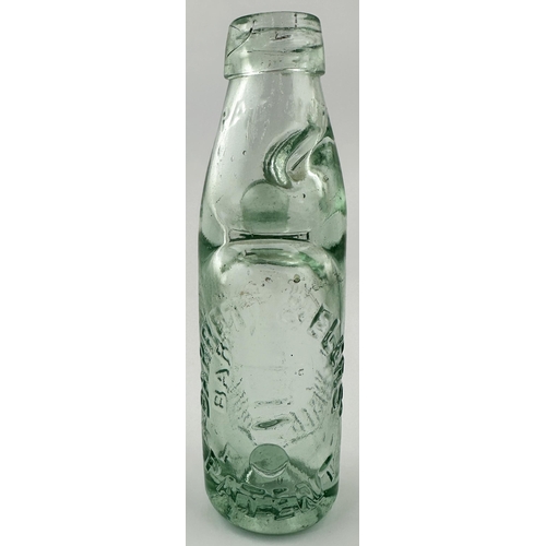 11 - MINERAL SPRING COMPANY BARRETT & ELERS SCREW TOP CODD BOTTLE. 7.6ins tall. Aqua 6oz standard codd bo... 