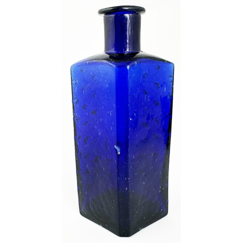 112 - MERRIKINS PENTAGON PATENT POISON BOTTLE. DP p56 SM1 5ins tall. Cobalt blue, rear half plain, front p... 